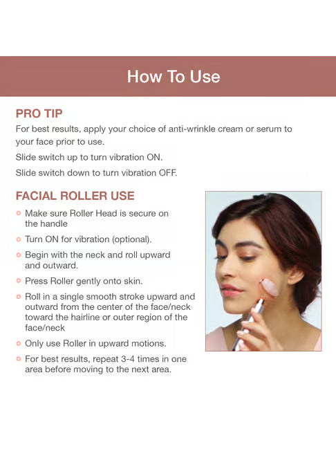 24K Gold Energy Beauty Bar Electric Facial Massage Roller